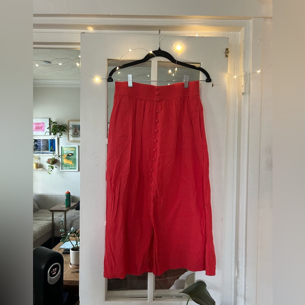 madewell coral maxi skirt